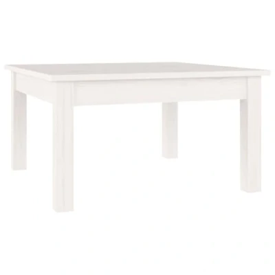 Image of vidaXL Solid Pinewood Coffee Table Modern, Minimalist Square Design, Stable Frame, Sturdy Tabletop, Easy Assembly Suitable for Living room, Dining Bedroom Color: White