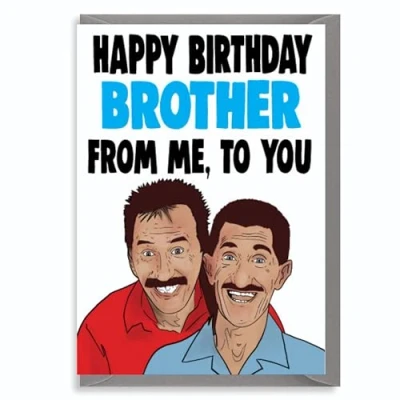 Image of Funny Card For Brother, Family Chuckle Brothers Birthday British Humour Retro Greetings Kids TV Happy Brother from me to you IN38