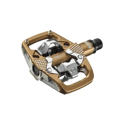 Image of LOOK Cycle X TRACK En Rage Plus MTB Pedals Standard SPD Mechanism Compatible Ultra Strong Forged Aluminum Body Large Contact Surfaces Ideal Enduro Bike Bronze