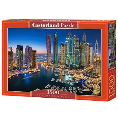 Image of Castorland C 151813 2 Hobby Panoramic Skyscrapers of Dubai Jigsaw Puzzle, 1500 Pieces Set, Multicolour