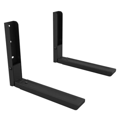 Image of AVF Steel Universal Wall Mounted Microwave Brackets in Black (Set of 2)