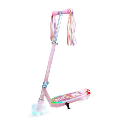 Image of Zinc Spirit Kids Electric Scooter Unicorn, up to 5mph and 3 Mile Range, Colourful Light Deck &amp; Wheels,Rear Brake, E Scooter, 6+