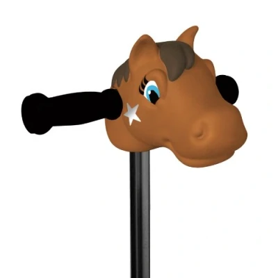 Image of Scootaheadz: Kids Scooter Accessories Pony Brown Fits Most Childrens 2 Wheeled and 3 Scooters T Bar Handle Head for Boys Girls