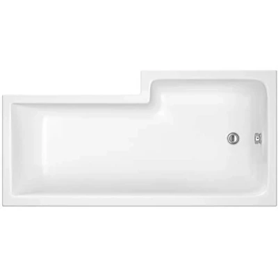 Image of Balterley L Shape Left Hand Shower Bath Tub with Leg Set (Waste &amp; Panels Not Included) 1700mm