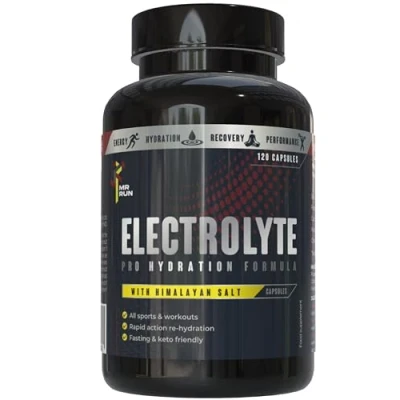 Image of Electrolyte Tablets Rapid Acting High Strength Rehydration with Sodium, Potassium, Magnesium Muscle Cramp &amp; Dehydration Relief for Sports Running, Keto, Fasting Salts 120 Vegan Capsules