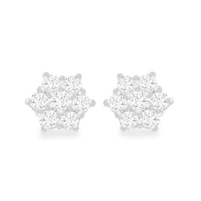 Image of Tuscany Silver Women&#039;s Sterling Cubic Zirconia Cluster Stud Earrings
