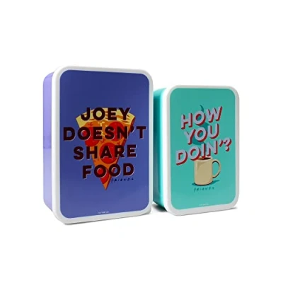 Image of FRIENDS Lunch Box Set of 2 Small Containers Snack Pots Officially Licensed BPA Free Plastic
