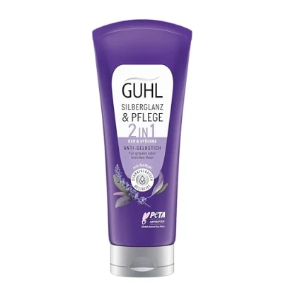 Image of Guhl Silberglanz &amp; Care Treatment Contents: 200 ml Hair Type: Grey, Blonde Anti Yellow Tint