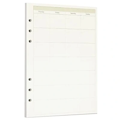 Image of Zelten 1 Pack A5 45 Sheets/90 Pages Monthly Planner Loose Leaf Punched Paper Refills for 6 Hole Binder Personal Organizer Diary Notebook Refillable