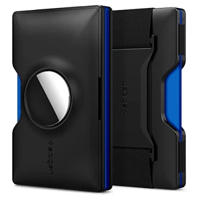 Image of Spigen Wallet S RFID Signal Blocking Credit Card Pouch with AirTag Holder and Cash Strap Black