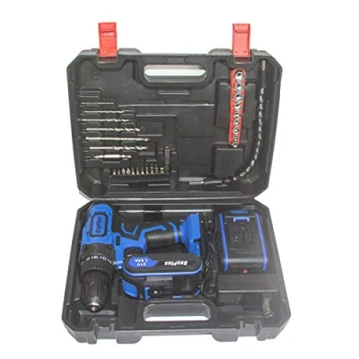 Image of Cordless Hammer Drill Impact Driver 45Nm, 21V 2PCS 1.5Ah Li Ion Batteries Electric Bolt Screwdriver,Drill with Magnet, Function, LED Light