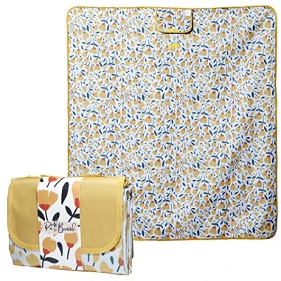 Image of Puckator PICB02 Pick of the Bunch Buttercup Picnic Blanket, Foldup, Camping Beach Garden, 158x140cm, Durable Oxford Cloth with PVC