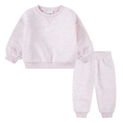 Image of Nike Sportswear Essential CREW SET Unisex Tracksuit for kids, Size: 12M, Pink foam heather