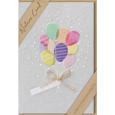 Image of bsb Balloon Greeting card Nature Sustainable Birthday cards with envelope for men &amp; women 11.5 x 17 cm