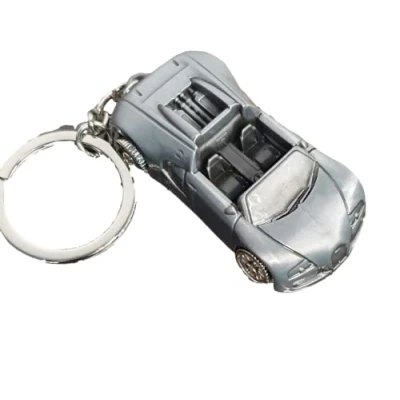Image of Fat catz copy Grey Tone F1 Racing Car Bugatti Automobile Motor Vehicle Enamel Metal Keyring