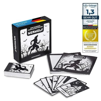 Image of Original Werewolf card game deluxe party with expansion werewolves role playing classic 45 cards edition 30 different characters!