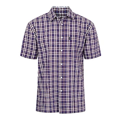 Image of Champion Mens Checked Country Casual Short Sleeve Shirt Croyde Wine 3XL