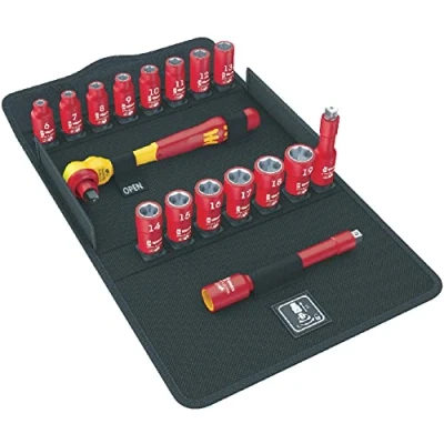 Image of Wera 8100 SB 1 Zyklop VDE and Socket set, 17pc, 05004970001