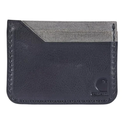 Image of Carhartt Men&#039;s Rugged Patina Leather Wallets, Available in Multiple Styles and Colors, Black, One Size, Front Pocket Durable Canvas Or Wallet with &amp; Without Money Clip