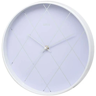 Image of Unity Wall Clock, Diamond Effect, White, Silent Sweep, 30cm / 12 Inch