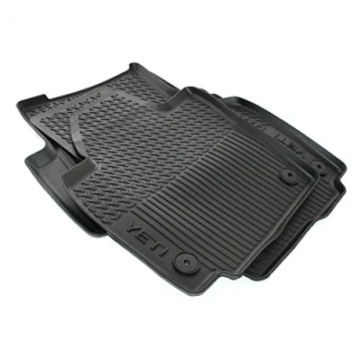 Image of Skoda 5L1061550A Rubber Rugs with Raised Edges, Black