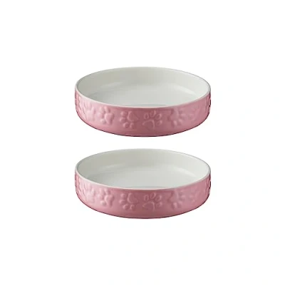 Image of Mason Cash Colour Mix Pink Set of 2 Cat Saucers 13cm