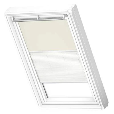 Image of VELUX Original Roof Window Duo Blackout Blind for CK04, Beige, with White Guide Rail