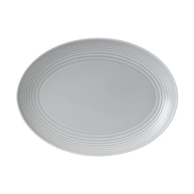 Image of Royal Doulton 1054423 Maze Oval Platter 32cm Light Grey, Porcelain, 1.02 liters