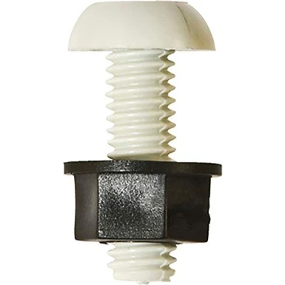 Image of WOT NOTS Number Plate Plastic Nut &amp; Screw White PWN086