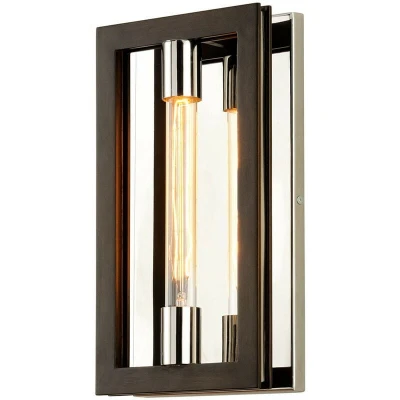 Image of Enigma 1 Light Wall Sconce Bronze With Polished Stainless