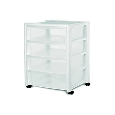 Image of Stefanplast Libera 4 Drawers High Storage Unit, White, 40 x 80 cm