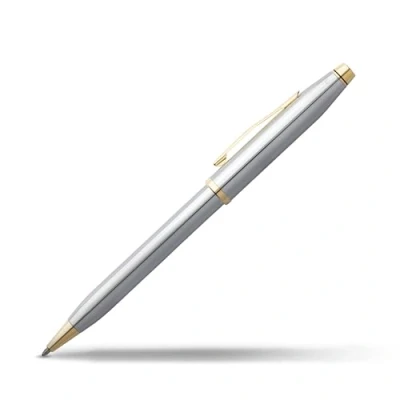 Image of CROSS Century II Medalist Ballpoint Pen in Chrome with 23 CT Gold Plated Appointments incl. Premium Gift Box Refillable Medium Ballpen