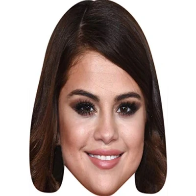 Image of FoxyPrinting Selena Gomez Music Stars Celebrity Cardboard Party Face Mask Fancy Dress