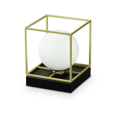 Image of Lingotto Decorative Cube Large Table Lamp Brass Satin, G9