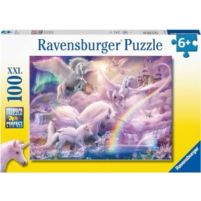 Image of Ravensburger Pegasus Unicorns 100 Piece Jigsaw Puzzles for Kids Age 6 Years Up Extra Large Pieces