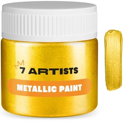 Image of 7 Artists Metallic Acrylic Paint 50 ml Baroque Gold Paints Golden Acrilic