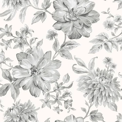 Image of Fine Decor FD43612 Isabella Floral Wallpaper Roll, Grey