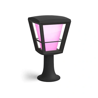 Image of Philips Hue Econic White and Colour Ambiance LED Smart Garden Pedestal [Standing Lantern], Works with Alexa, Google Assistant Apple Homekit