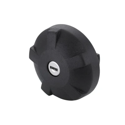 Image of 7701367381, 7701367884 Cap, fuel tank HELLA 8XY 007 747 001 66mm with lock, key Plastic black without support strap