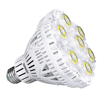 Image of SANSI 40W Super Bright LED Light Bulb Daylight 5000K, Energy Saving 350W Incandescent Equivalent, E27/E40 Edison Screw 5000LM 180 Beam Angle for Large Area Ceiling Lighting