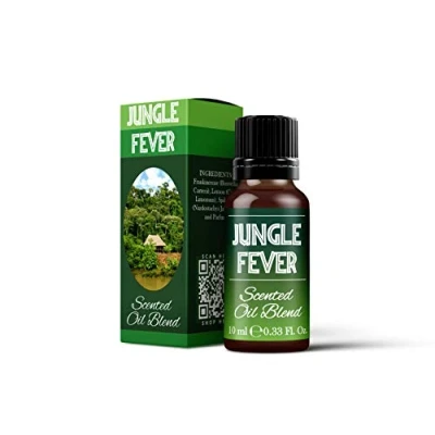 Image of Mystix London Jungle Fever Scented Oil Blend 10ml Fruity &amp; Floral Aroma with Frankincense