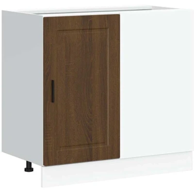 Image of vidaXL Kitchen Cupboard/Base Cabinet Porto Engineered Wood Sink Unit with Adjustable Feet Brown Oak 40x46x81.5 cm