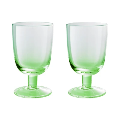 Image of Denby Casual Glass Green Goblet Set Of 2