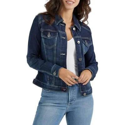 Image of Wrangler Authentics Women&#039;s Stretch Denim Jacket, Drenched, S