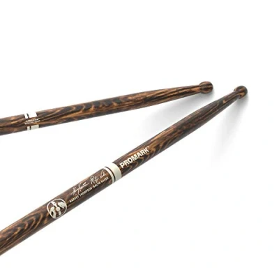 Image of ProMark Drum Sticks Bring Your Own Style BYOS FireGrain For Playing Harder, Longer No Excess Vibration Lacquer Finish, Large Round Tip, Hickory Wood 1 Pair
