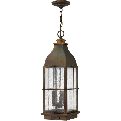 Image of Hinkley Bingham Chain Box Hanging Lantern 3x E14 Light Sienna