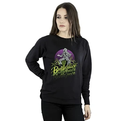 Image of Absolute Cult Beetlejuice Women&#039;s Purple Circle Sweatshirt Black Large