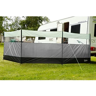 Image of Leisurewize 500cm x 140cm Polyester Wind Breaker, Charcoal Grey Colour Heavy Duty, Highly Durable Windbreak Perfect for Camping, Caravan, Beaches