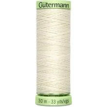 Image of Gutermann Topstitch Thread, 30mtr, Ivory (0001), Polyester, 5.5 x 1.8 cm