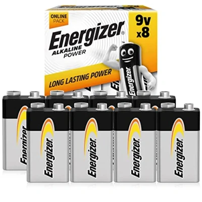 Image of Energizer 9V Battery Pack, Alkaline Power, Amazon Exclusive, 8 Pack